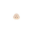 Rose gold pushpin earring with three domes that have scalloped edges.