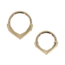 Two seam rings with a sandblasted geometric decorative section that comes to a point. One 3/8 diameter, and one 5/16 diameter.