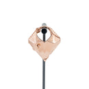 A single rose gold plated weight in a diamond shape with a laser etched geometric pattern on the outside.
