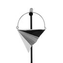 A single stainless steel  hoop earring in the design of a paper airplane.